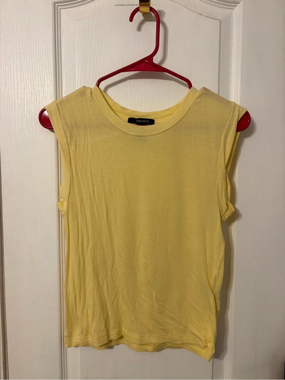 Forever 21 Light Yellow Cap Sleeve Tank
